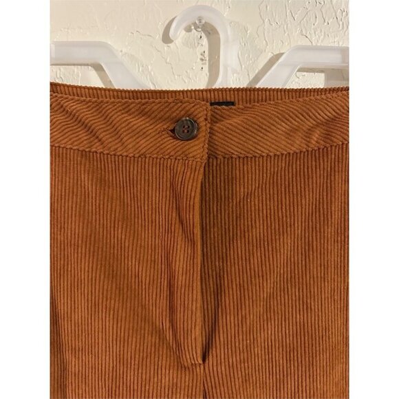 Hunter & Brown Curdoroy Orange Ribbed High Rise 70’s Style Wide Leg Pants - Picture 5 of 9